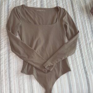 Abercrombie & Fitch Brown Fitted Long Sleeve Bodysuit